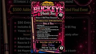 Predator Buckeye Points Tour (Women's 8-Ball Points Tour)- Stop #5 at Action Palace (TABLE 1)