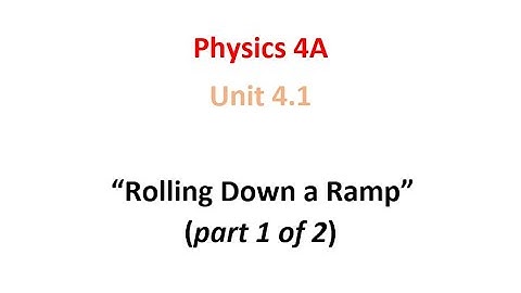 Rolling Down a Ramp (part 1 of 2)