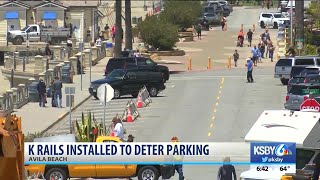 Concrete barriers placed in Avila Beach to restrict parking