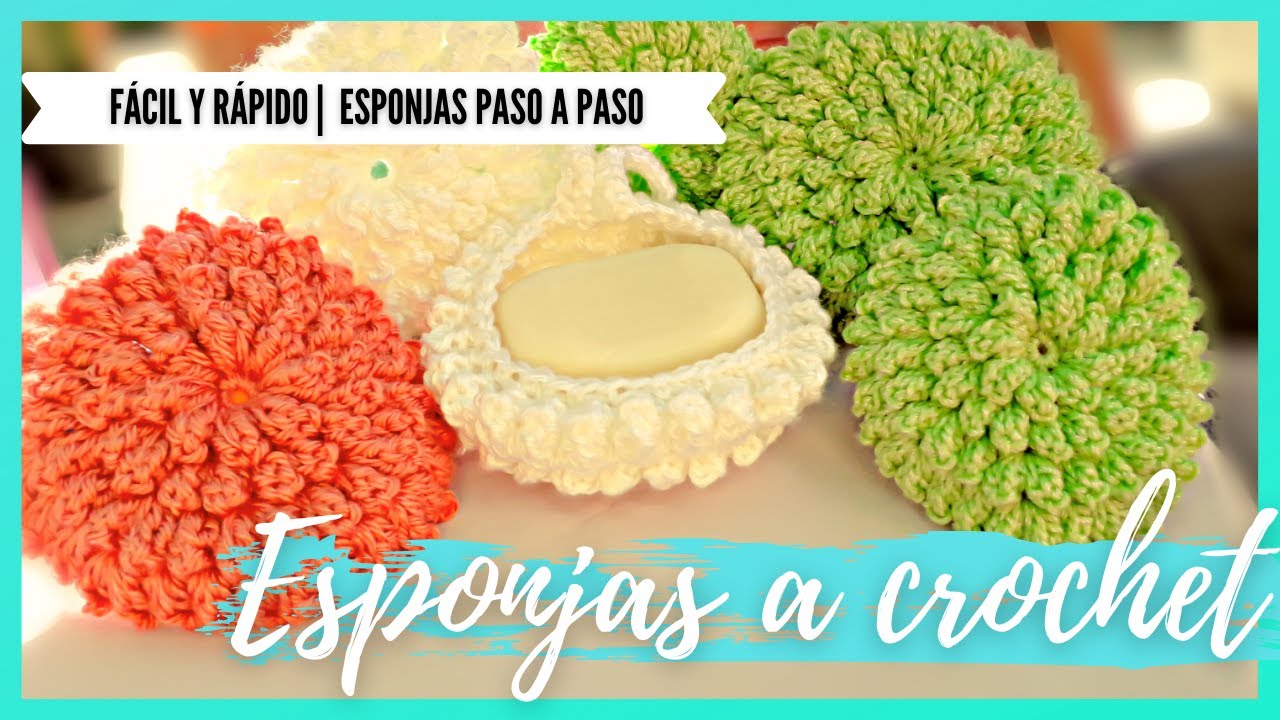 TUTORIAL CÓMO HACER ESPONJAS DE BAÑO A CROCHET PASO A PASO FÁCIL Y RÁPIDO 