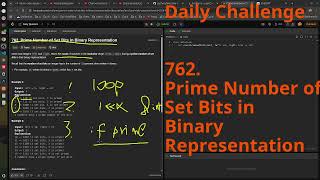 Leetcode Daily Challenge 762. Prime Number of Set Bits in Binary Representation #python #dsa