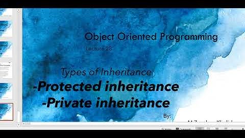 Types of Inheritance- Protected & Private Inheritance | OOP | Lec#28 | M.Zeeshan Khalid | Urdu