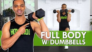 20 Min Full Body Dumbbell HIIT Workout at Home (NO REPEATS)