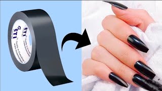 How to make fake nails from tape at home diy fake nails craft | creative Trapti