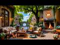 Cozy Summer Café Jazz 🎻 Warm Coffee Shop Ambience for Reading, Relaxation &amp; Stress Relief