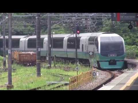 【スーパービュー踊り子】伊豆急下田行き 来宮入線発車 一時停止 SUPER VIEW ODORIKO