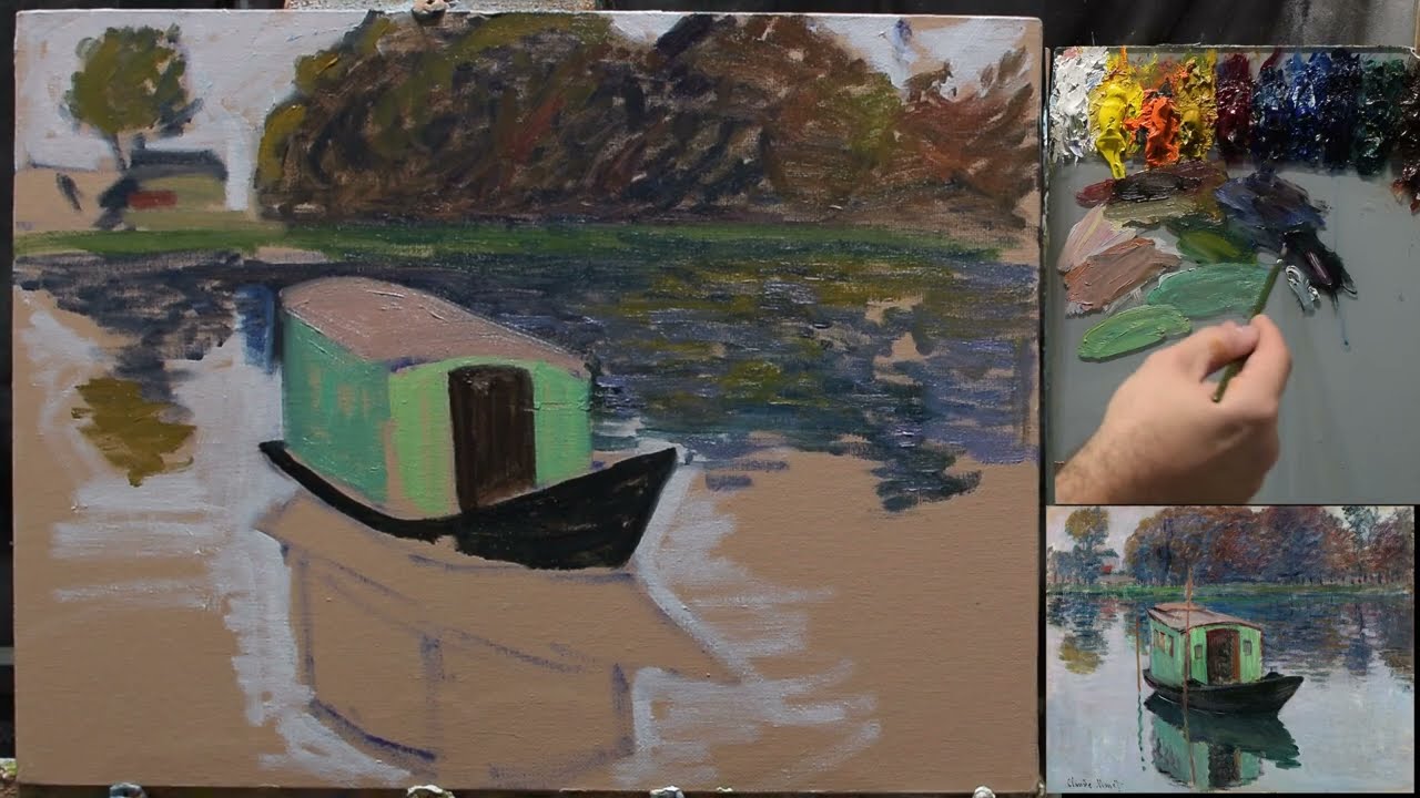 I Recreated Monet’s Studio Boat (Full Painting Process in Oil)