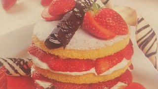 وصفة كيك إسفنجي بالفريز بطريقة ناجحة //  Strawberry sponge cake