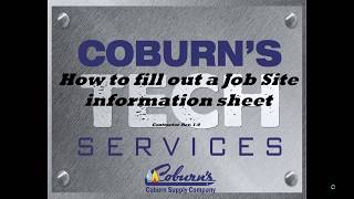 Coburns Job Site Information Sheet Contractor Training