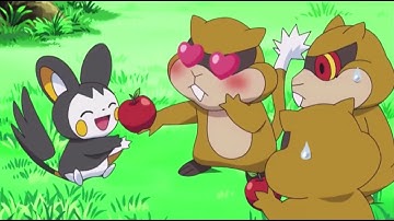 Pokemon Black and White Emolga The Irresistable: Emolga Gets Apples From Patrats
