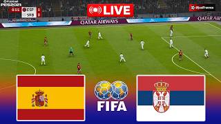 🔴LIVE : SPAIN vs SERBIA - International Friendly football 2026 | Pes 21 Simulation Gameplay