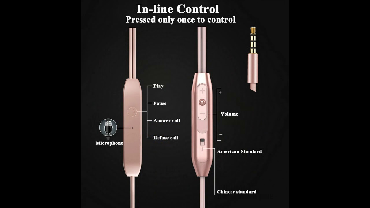 Stereo Sound With Mic Earphones For iPhone Mobile YouTube