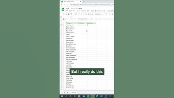 Split names in GSheets #cheatsheets #excel #exceltips #googlesheets #spreadsheet #tutorial #shorts