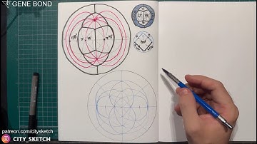 How to draw 6 point perspective grid. Spherical perspective.