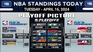 NBA PLAYOFF 2024 BRACKETS | NBA STANDINGS TODAY as of APRIL 16, 2024 | GAME RESULT