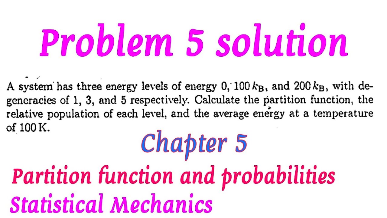 5.5 A system has three energy levels of energy 0,100kb,200kb, with degeneracies of 1,3 and 5 ... Sol