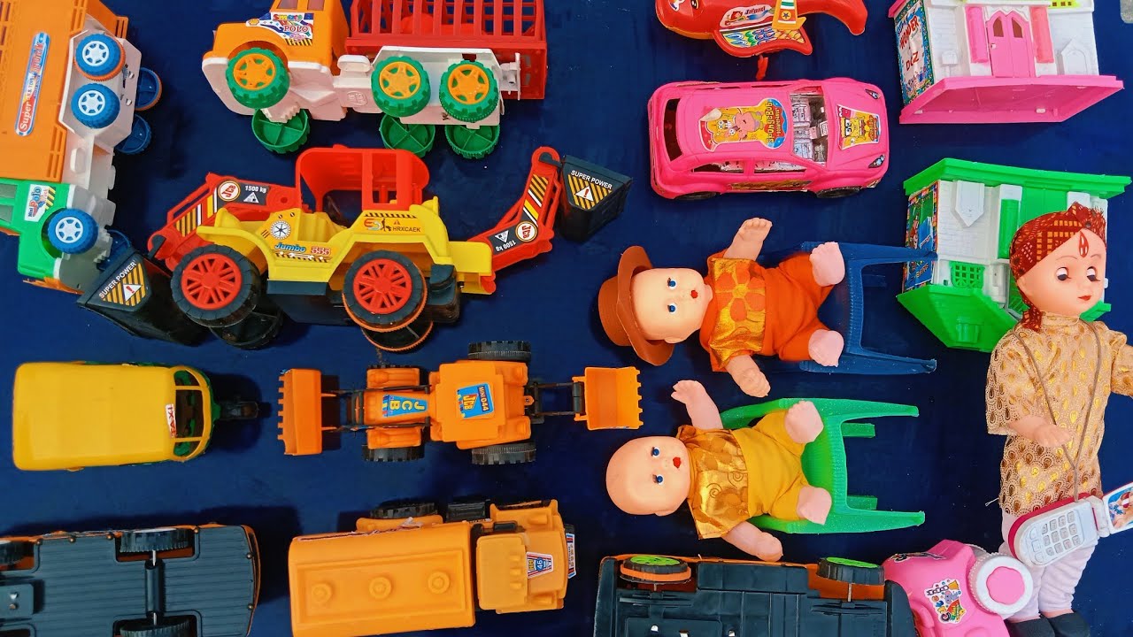 gadi wala cartoon video toy helicopter ka video JCB, TRACTOR BUS TOYS investment only 87