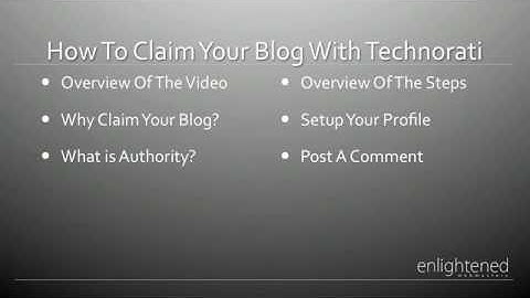 How To Claim Your Blog With Technorati