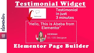 How to add Testimonial widget in Elementor