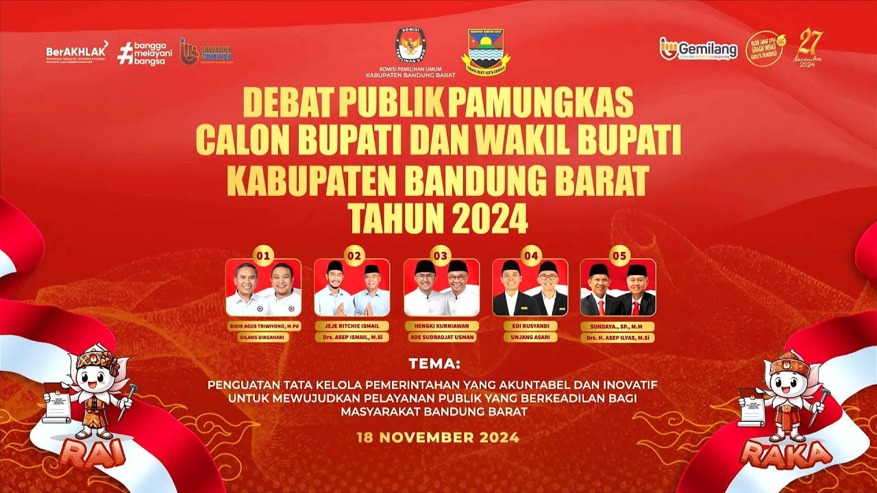 DEBAT PUBLIK PAMUNGKAS CALON BUPATI DAN WAKIL BUPATI KABUPATEN BANDUNG BARAT2024