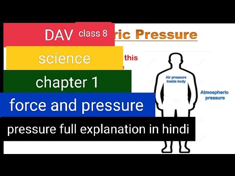 DAV | Class 8 Science | Chapter 1 | Force and pressure | Pressure full ...