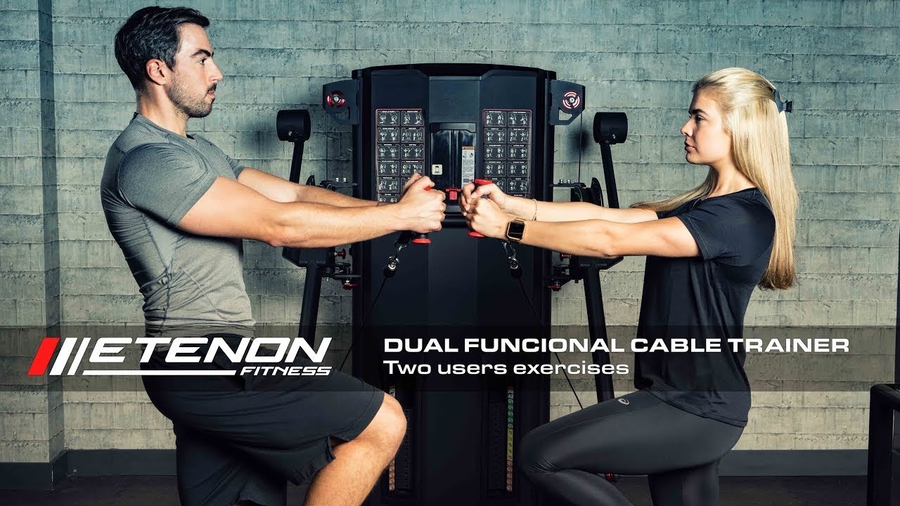Dual Functional Cable Trainer - Two users exercises