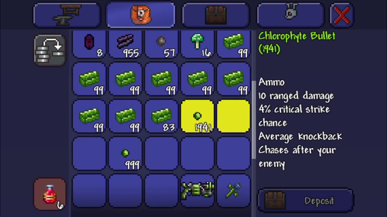 How to get stacks of glitched items terraria mobile YouTube