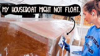 Fiberglassing is sucking the life out of me (tiny houseboat build series #11)