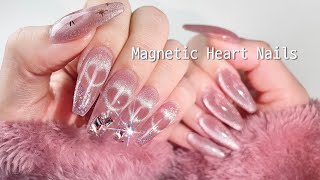 Trendy Magnetic Nails💗📎 How to Create Shapes! Polygel Extensions/DIY nail art ASMR