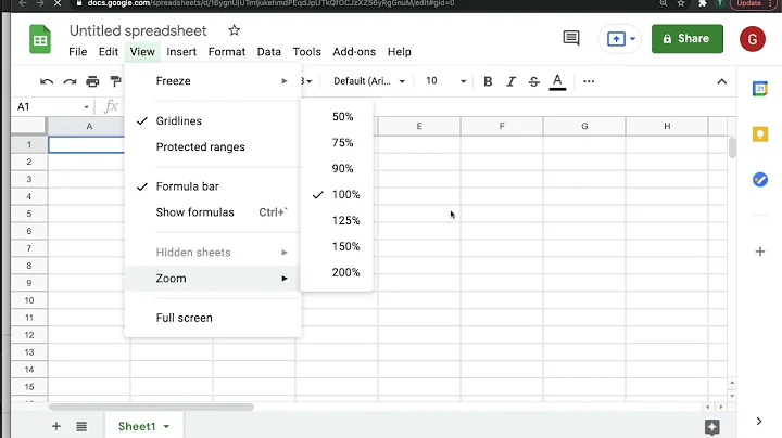 How to set the default zoom level in Google Sheets (and anything else!)