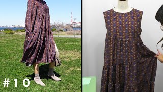 Sewing Tutorial | Beautiful Gathered Dress made of Flower Printed Cupro