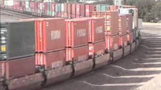 WB BNSF Stack Train Arrives @ Barstow CA