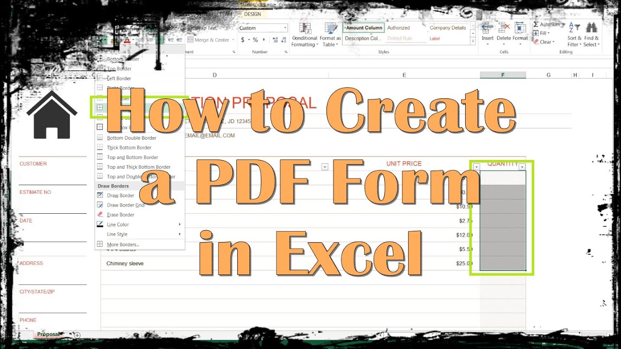 How to Create a PDF Form in Excel - YouTube