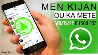 Men kijan ou ka mete Whatsapp ou sou poz (pause)