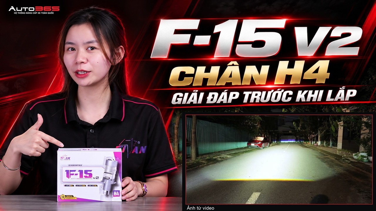 Bi LED Mini F-15 V2 Titan Moto: Thiết kế chân H4 và lưu ý lắp đặt