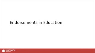 Endorsements in Education