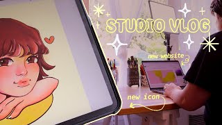 ✦Studio Vlog✦ Working on my art business with a new website, logo, and profile illustration!