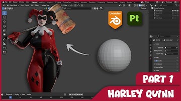 [PART 1] Timelapse - Classic Harley Quinn Character Modelling - Blender Study
