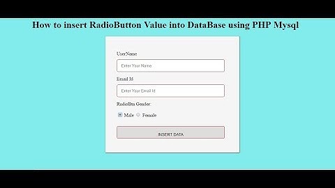 how to insert a radio button value into database using PHP Mysql