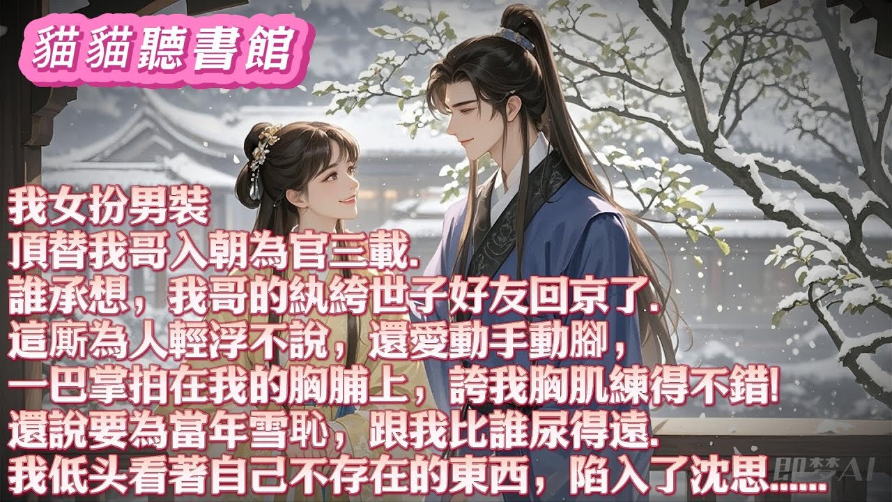 我女扮男裝頂替我哥入朝爲官三載。誰曾想，我哥的纨绔世子好友回京了。一巴掌拍在我的胸脯上，誇我胸肌練得不錯！還說要跟我比誰尿得遠！#小說 #古風 #有聲書 #有聲小說#一口气看完#漫画解说