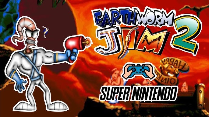Earthworm Jim (SNES) - ZERADO - A minhoca atiradora do Super Nintendo 