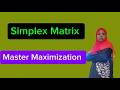 How to solve simplex method maximization | operation research