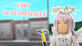 Building a GROCERY STORE - Bloxburg City Speedbuild With Voiceover