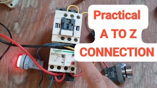 Magnet contactor connection with overload relay and push button #zkmultitech 