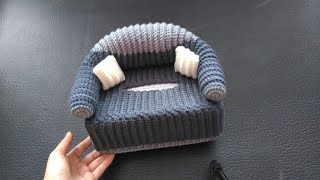 CROCHET | TUTORIAL KOTAK TISSUE RAJUT BENTUK SOFA (Part 2)