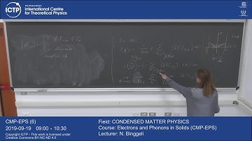 Electrons and Phonons in Solids (CMP-EPS) Lecture 6