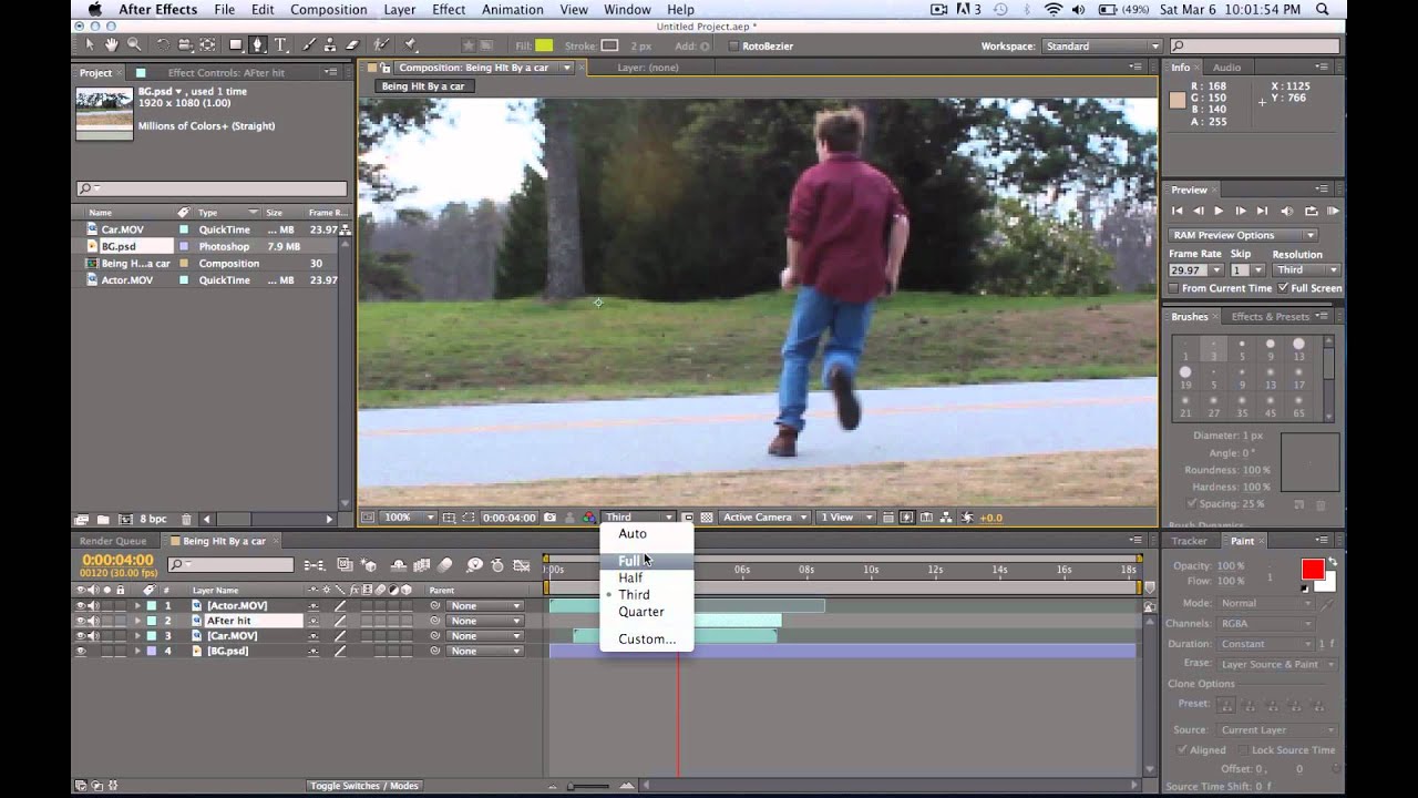 Adobe After Effects Hit by car Effect