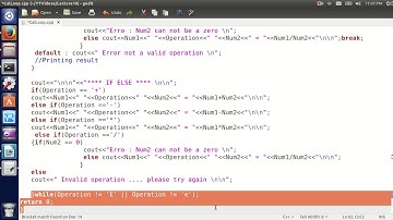 C++ Tutorial Lec10.5: Calculator progarm switch/ ifelse using loops