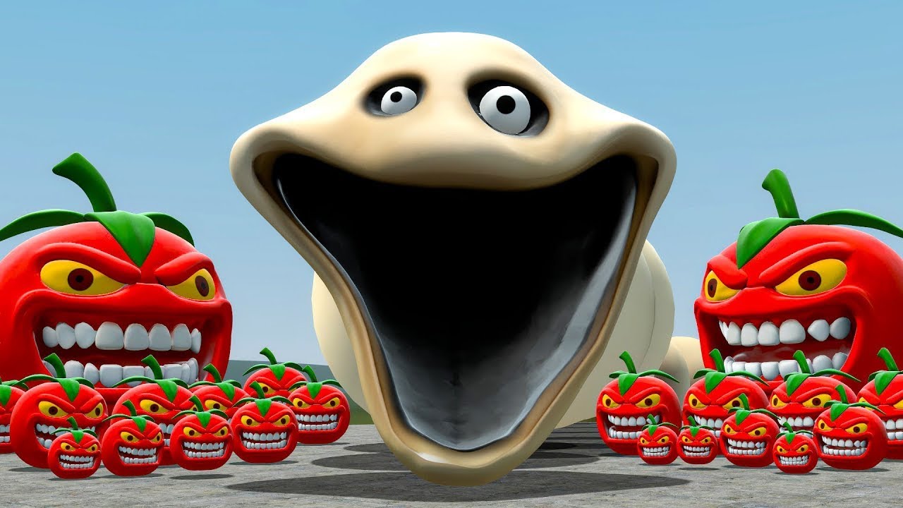 NEW PSYCHO TOMATO ARMY VS HUNGRY WORM FROM ROBLOX!!!!!!  