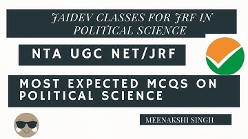 Expected MCQs on Political Science  I NTA UGC NET /JRF 2021 I Meenakshi Singh